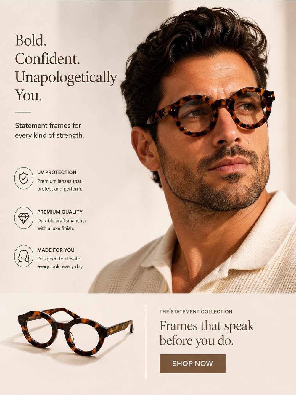 Tortoiseshell Round Statement Glasses